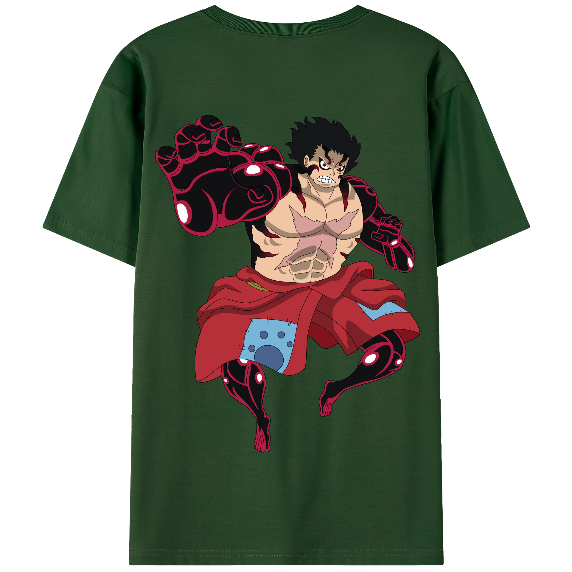 ワンピース モンキー・D・ルフィ ONE PIECE Monkey D. Luffy 綿100％半袖Tシャツ（背面プリント）